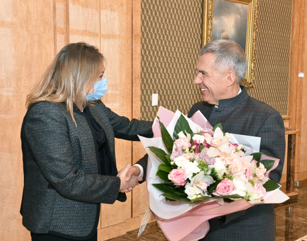 Встреча с учредителем холдинга госпожой Ойа Джошкуноз Акташ прошла в Доме Правительства РТ.